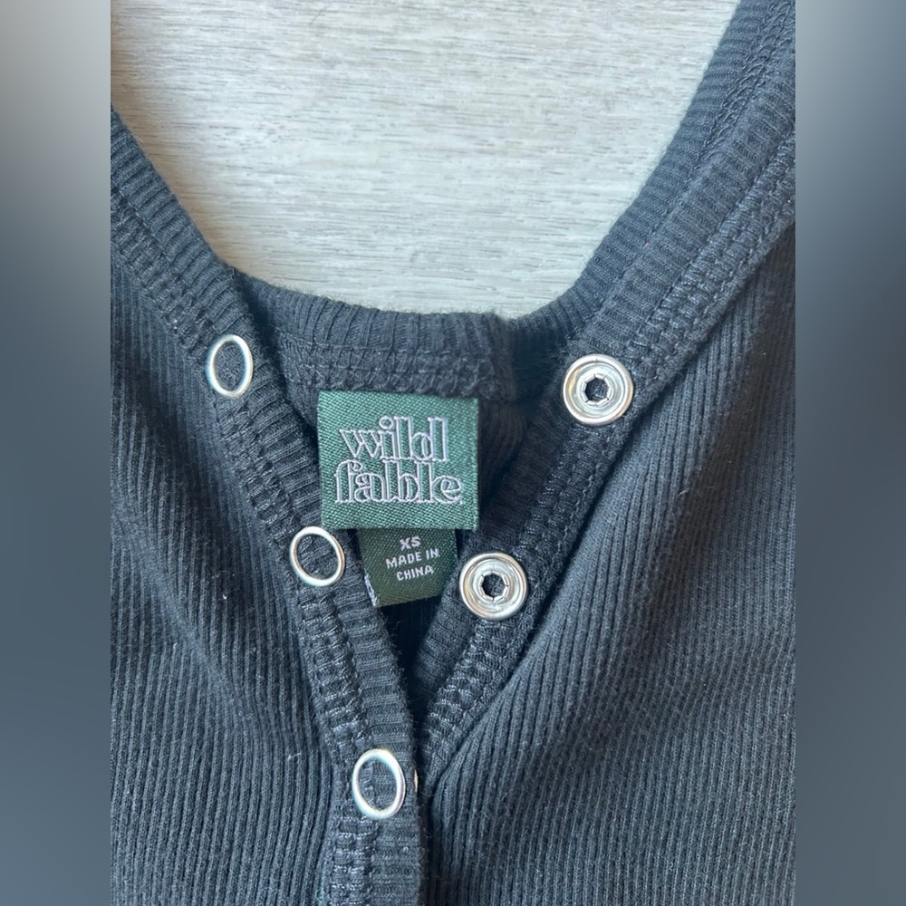 Wild Fable Ribbed Tank Button Bodysuit - Picture 2 of 3